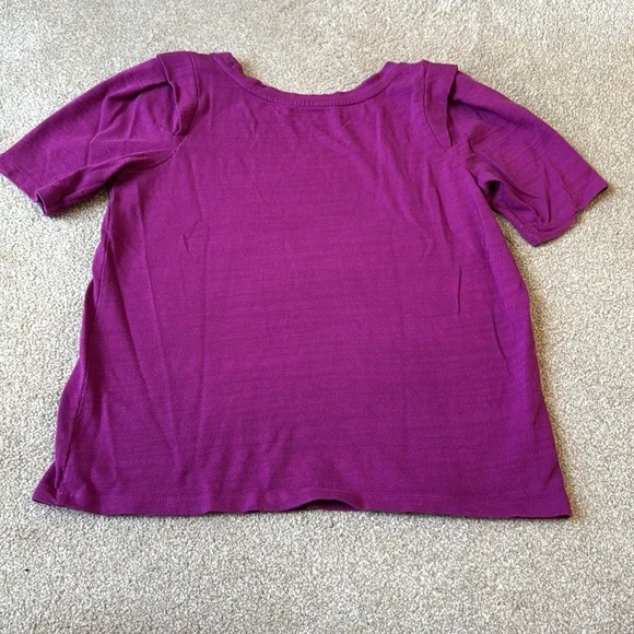 LOFT Rich Purple Amethyst Short Sleeve Sweatshirt Sweater Tee Women's Size Small - Picture 7 of 8